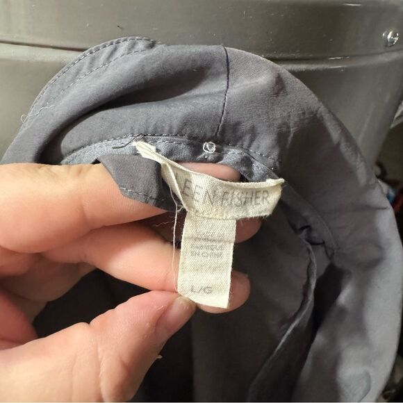 Eileen Fisher Charcoal Grey Tunic Length Rain Jacket - Picture 7 of 7